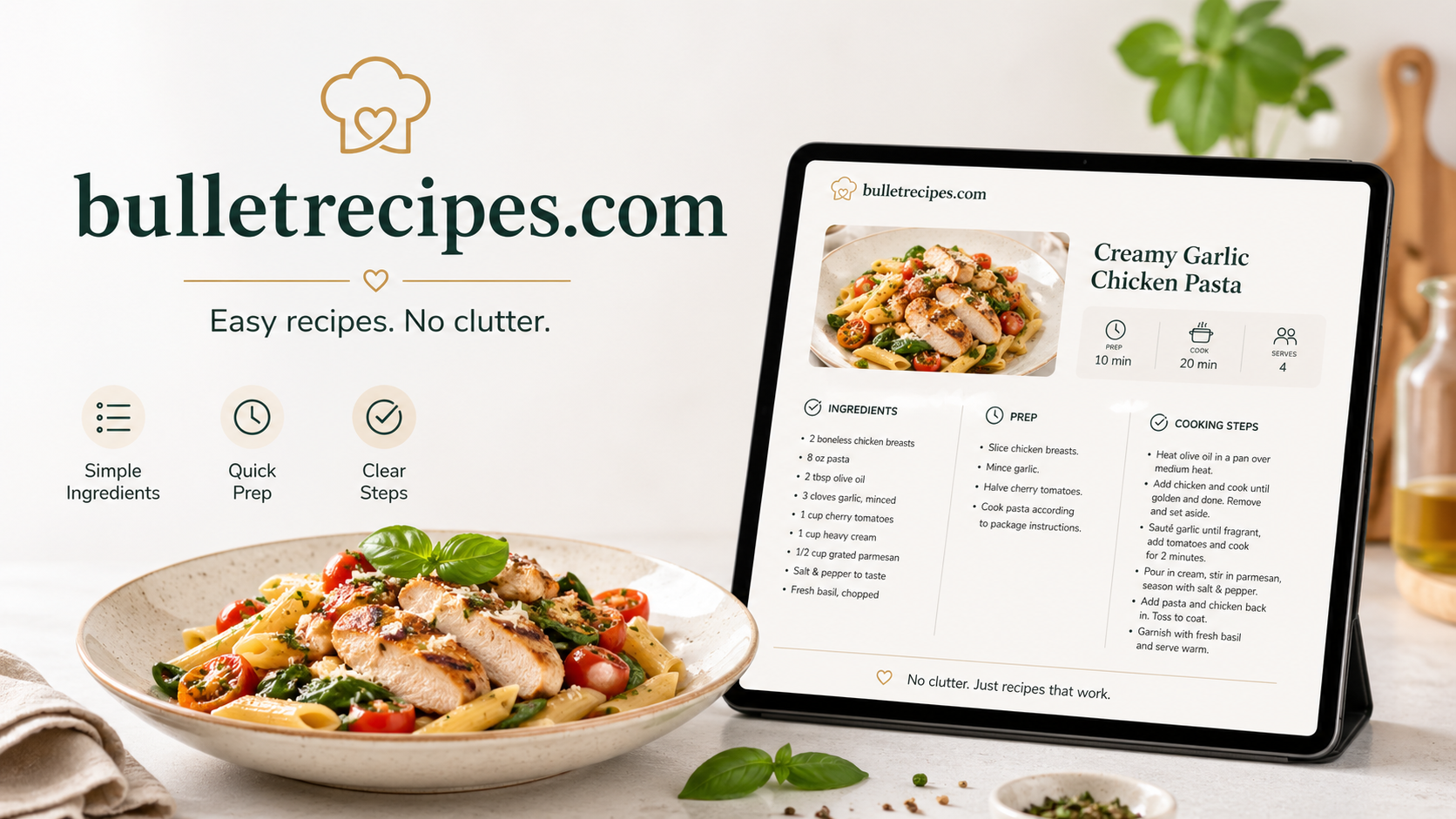 Bullet Recipes — easy recipes, no clutter
